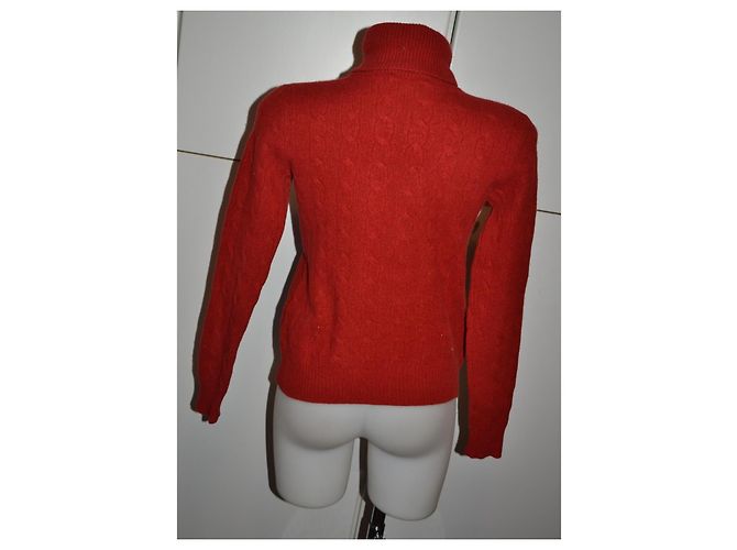 Ralph Lauren roter Rollkragenpullover Zopfstrick - Ansicht 4