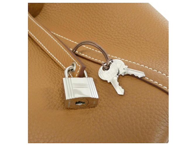 Hermès Bolsa Hermes Picotin Lock PM Marrom Dourado - vista 3