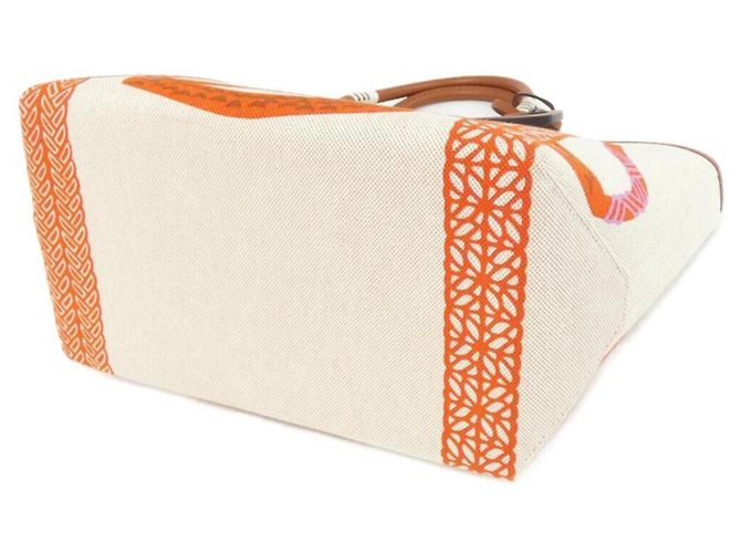 Hermès Borsa Hermes FANRAISIE D'ETRIERS Steeple Rosso Beige Crudo - vista 3