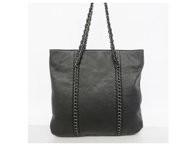 Borsa Tote Chanel in pelle nera Nero - vista 7