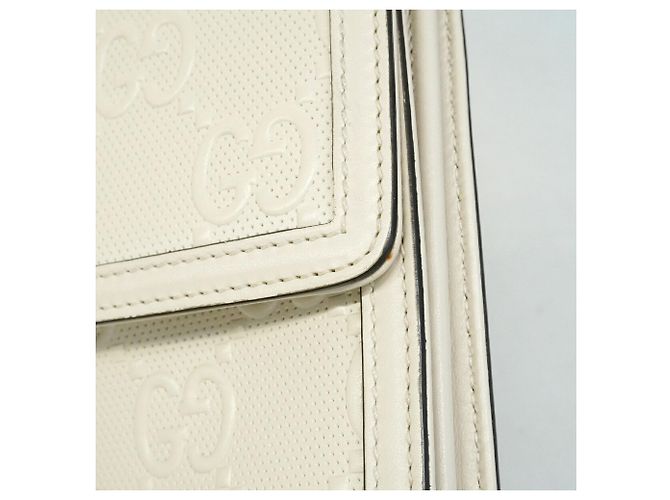 Borsa a tracolla Gucci in pelle bianca Bianco - vista 10