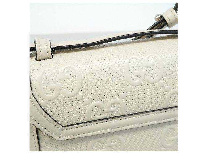 Borsa a tracolla Gucci in pelle bianca Bianco - vista 12