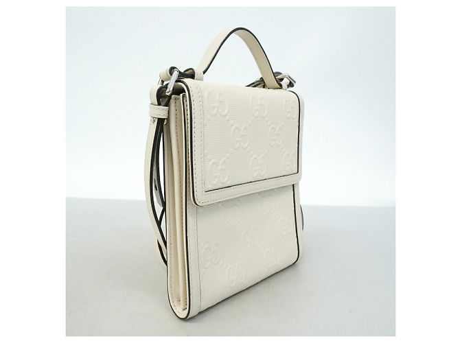 Borsa a tracolla Gucci in pelle bianca Bianco - vista 2