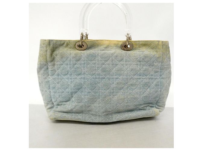 Borsa Tote Christian Dior Cannage Denim Blue - vista 11