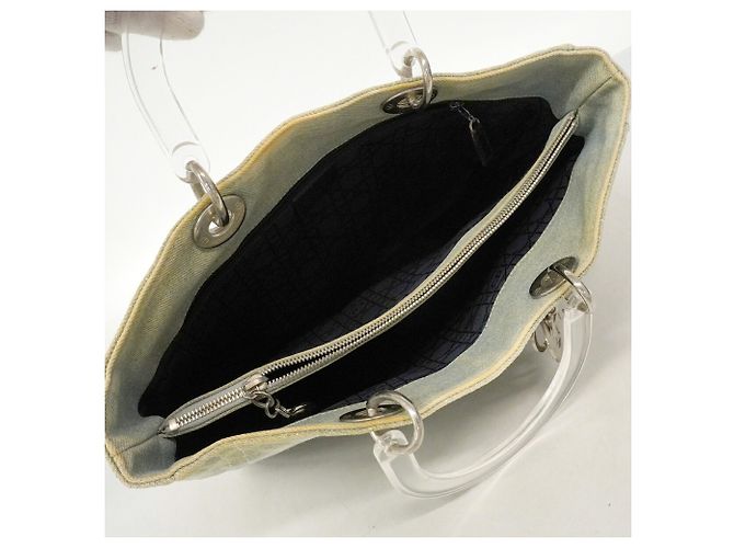 Borsa Tote Christian Dior Cannage Denim Blue - vista 4