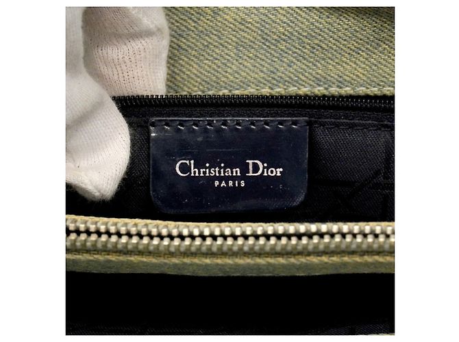 Borsa Tote Christian Dior Cannage Denim Blue - vista 5
