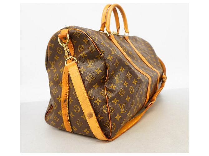 Borsa Louis Vuitton Monogram Keepall Bandoulière 55 Marrone - vista 2