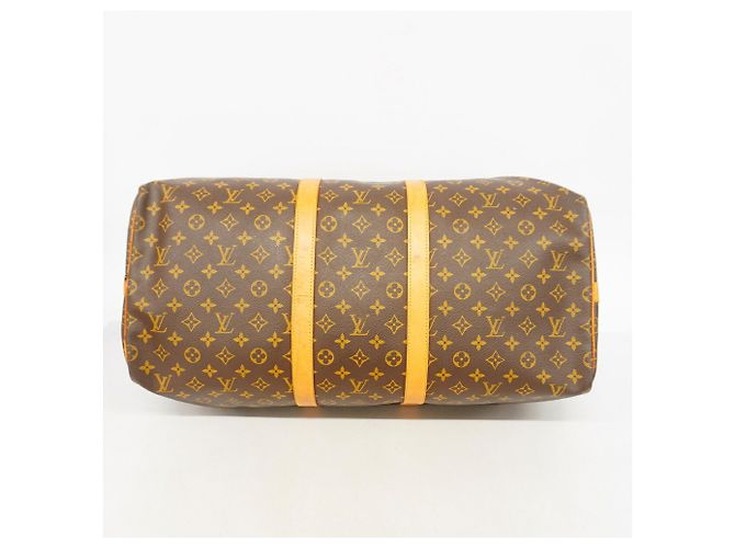 Borsa Louis Vuitton Monogram Keepall Bandoulière 55 Marrone - vista 3