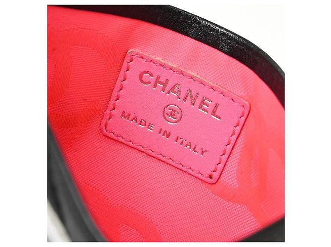 Tarjetero Chanel Cambon de piel de cordero acolchada Negro - vista 5