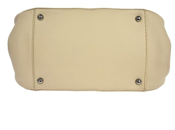 Chanel Mademoiselle Lock Quilted Caviar Small Beige - vista 7