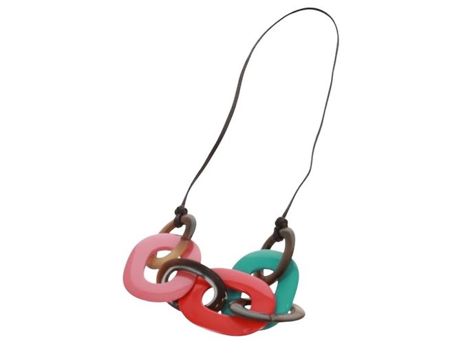Hermès Karamba in corno di bufalo laccato e cotone cerato Multicolore - vista 2