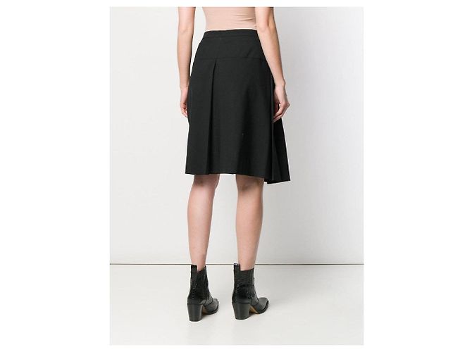 Falda Chanel de lana negra con pliegues Negro - vista 4