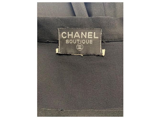 Falda Chanel de lana negra con pliegues Negro - vista 7