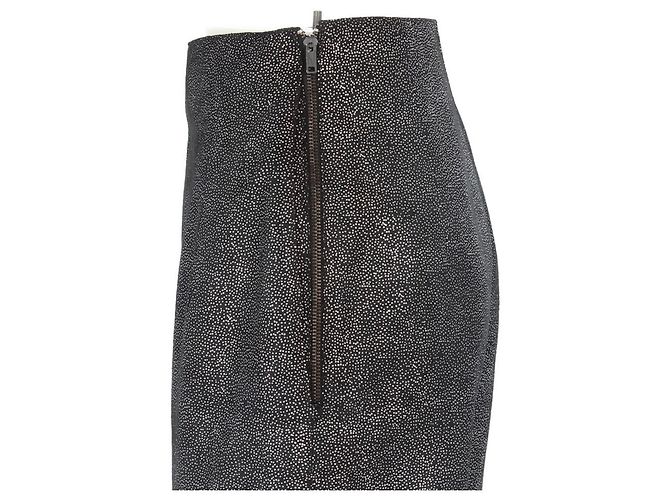 Pantaloni Genny 80s in camoscio nero e argento - vista 4