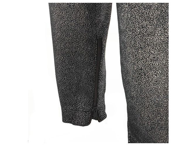Pantaloni Genny 80s in camoscio nero e argento - vista 5