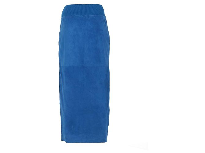 Autre Marque Gonna lunga Complice in camoscio blu elettrico - vista 3
