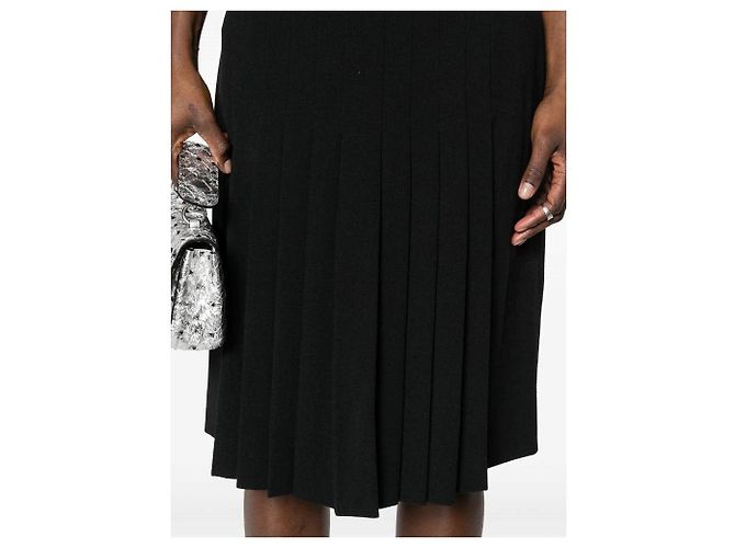 Falda Chanel de lana negra plisada Negro - vista 2