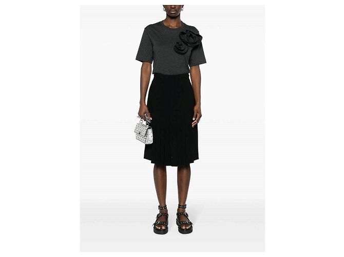 Falda Chanel de lana negra plisada Negro - vista 3