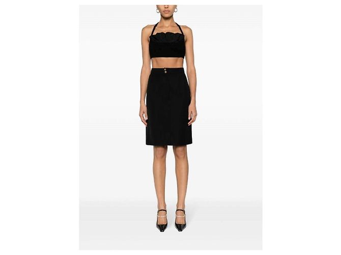 Falda Chanel de algodón y seda negra Negro - vista 2