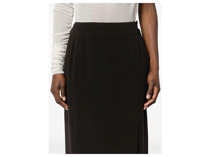 Falda midi Chanel de lana marrón Castaño - vista 2
