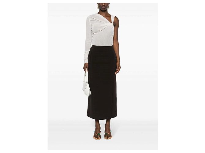 Falda midi Chanel de lana marrón Castaño - vista 5