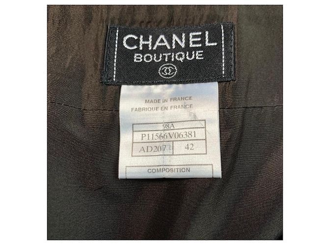 Falda midi Chanel de lana marrón Castaño - vista 6