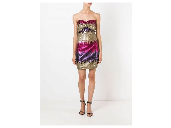 Versace Jeans Couture Pailletten Minikleid trägerlos Mehrfarben - Ansicht 2