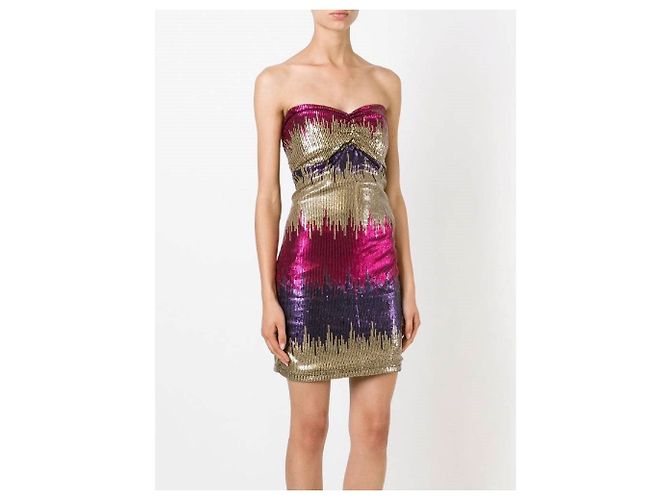 Versace Jeans Couture Pailletten Minikleid trägerlos Mehrfarben - Ansicht 3