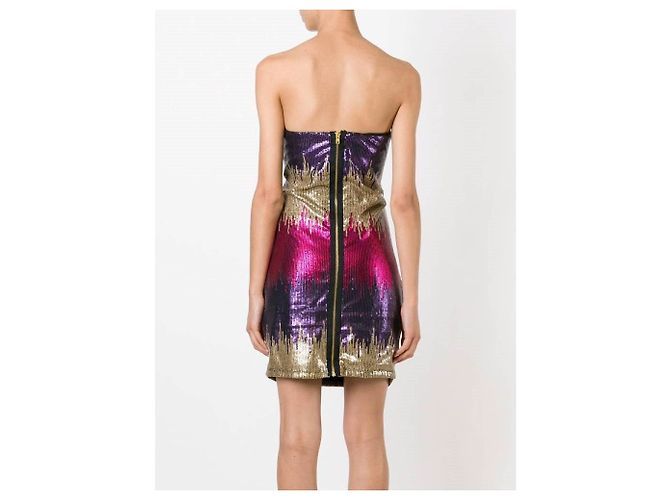 Versace Jeans Couture Pailletten Minikleid trägerlos Mehrfarben - Ansicht 4