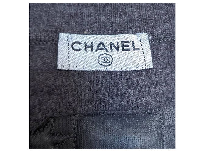 Chanel Woll Oberteil Grau mit Prägung - Ansicht 4