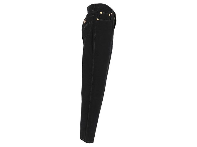 Vaqueros Moschino 90s de denim de algodón negro - vista 2