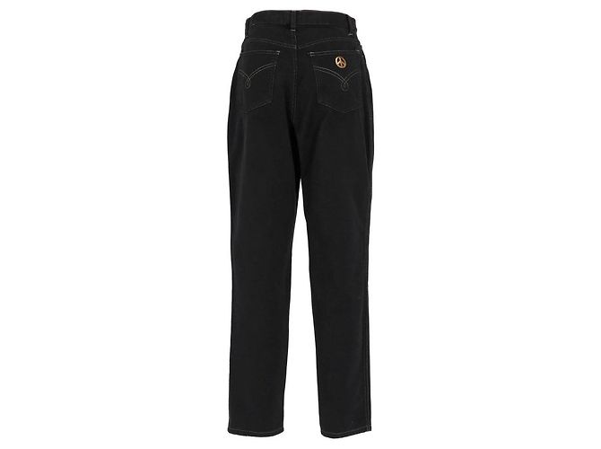 Vaqueros Moschino 90s de denim de algodón negro - vista 3