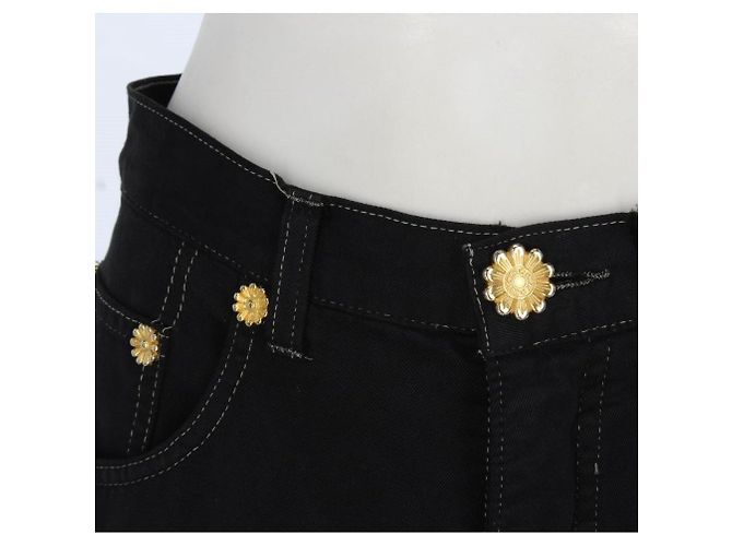 Vaqueros Moschino 90s de denim de algodón negro - vista 4