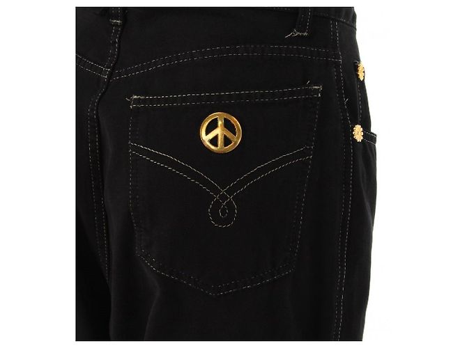 Vaqueros Moschino 90s de denim de algodón negro - vista 6