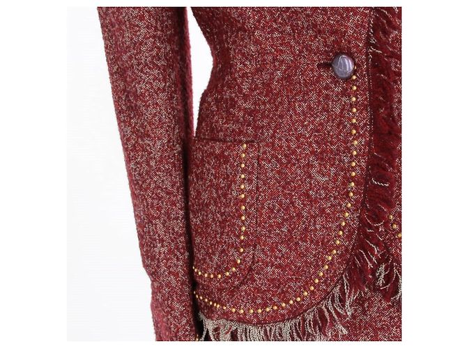 Conjunto Emanuel Ungaro de Blazer e Saia de Lã Bordeaux - vista 5