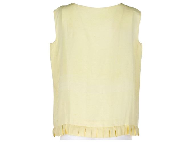 Autre Marque Top sin mangas Franda en seda amarillo pastel - vista 3
