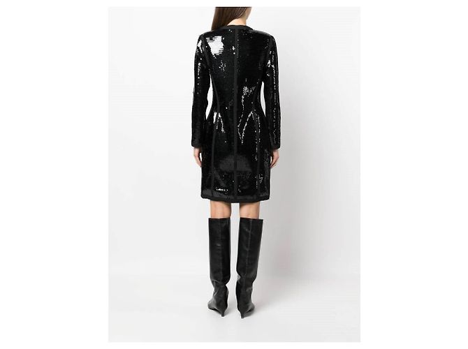 Abrigo Chanel negro con lentejuelas - vista 4