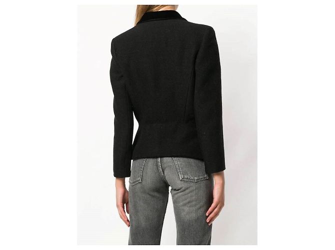 Emanuel Ungaro Wolljacke in Schwarz mit Samtkragen - Ansicht 4