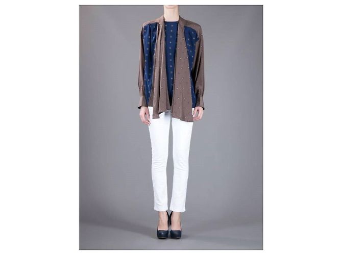 Blusa Gianfranco Ferré de los 90 Castaño - vista 2
