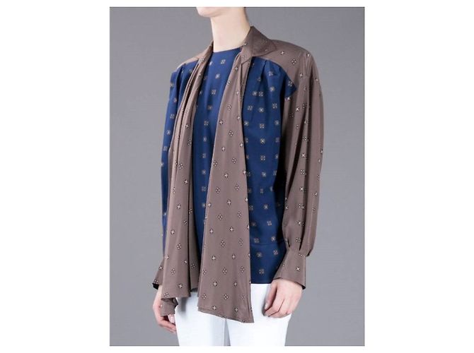 Blusa Gianfranco Ferré de los 90 Castaño - vista 3