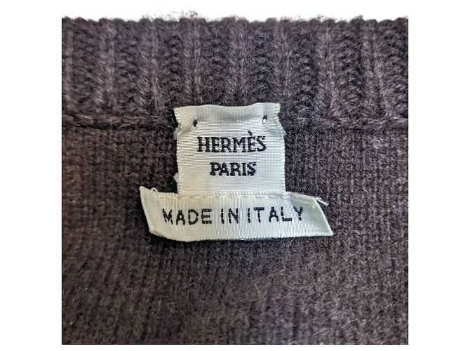 Vestido Hermès de punto de yak marrón Castaño - vista 4