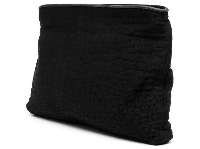 Pouch Versace anni 80 in tessuto goffrato nero - vista 3
