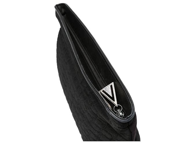Pouch Versace anni 80 in tessuto goffrato nero - vista 4