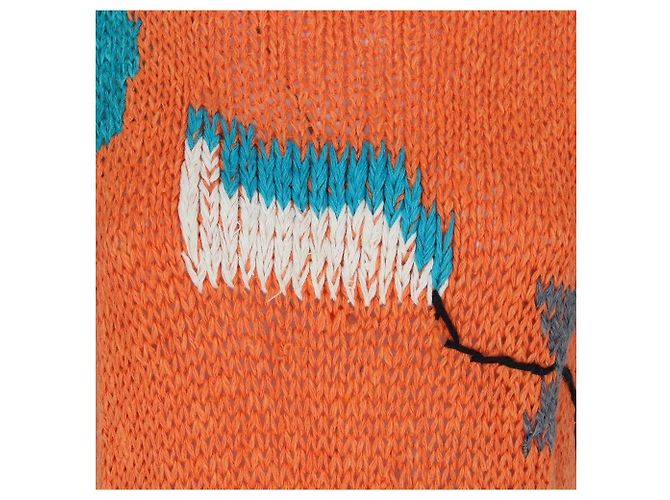 Autre Marque Vestido Touche 80s de punto de lino y algodón naranja Multicolor - vista 3