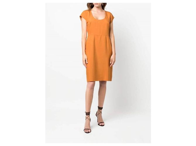 Yves Saint Laurent Kleid aus den 80ern Orange - Ansicht 3