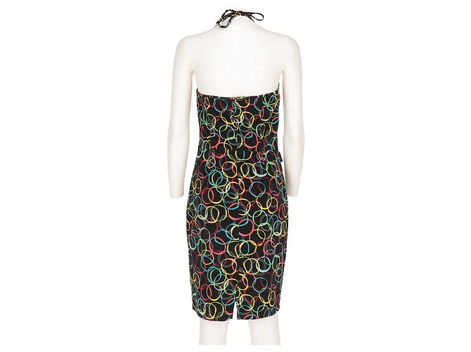 Abito midi Moschino anni 2000 cotone nero multicolore - vista 2