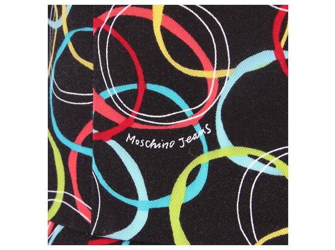 Abito midi Moschino anni 2000 cotone nero multicolore - vista 4