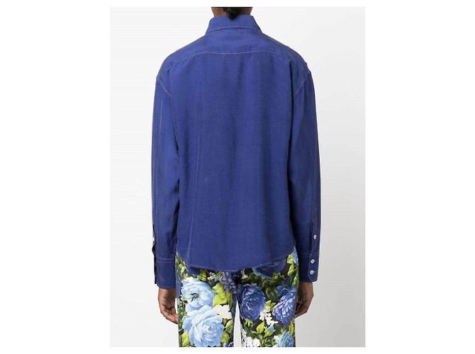Camicia Gucci in seta blu anni 90 - vista 2
