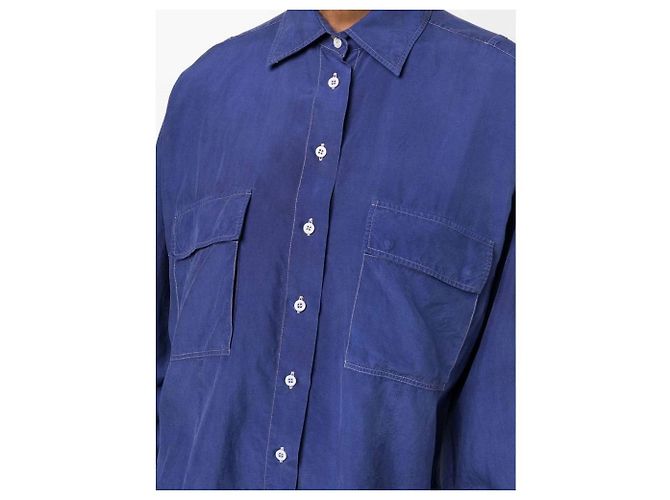 Camicia Gucci in seta blu anni 90 - vista 5