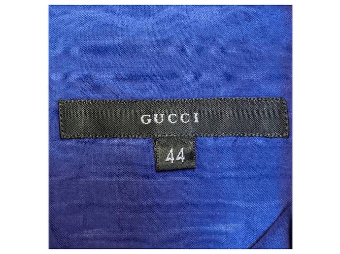 Camicia Gucci in seta blu anni 90 - vista 8